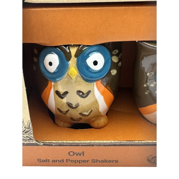 Vtg Be Thankful OWL Salt and Pepper Shakers Fall Harvest Decor Thanksgiving New - Picture 2 of 6